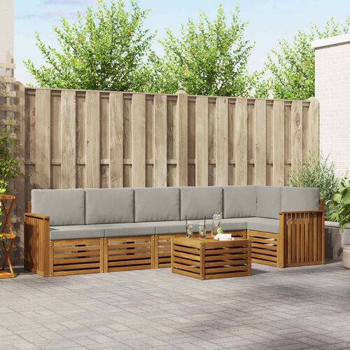  Set vanjskih sofa 7 kom. Prirodna i svijetlo siva Poliester Cene