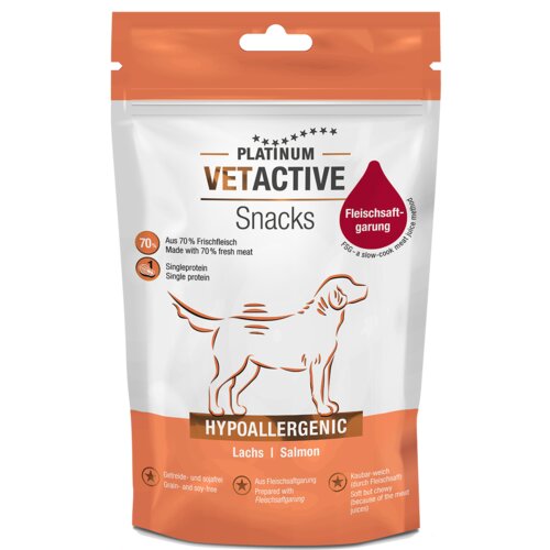 Platinum poslastica za pse sa ukusom lososa vetactive snack hypoallergenic 200g Cene