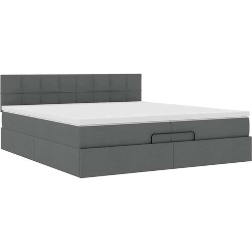 VidaXL Otomanski okvir kreveta s madracima tamnosivi 200x200cm tkanine Slike