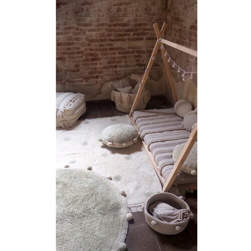 Lorena Canals Bombažna preproga Hippy Dots - Natural, olive Slike