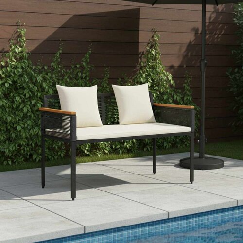  Vanjska klupa Crna i krem-bijela 117 x 54 x 74.5 cm poliratan Cene
