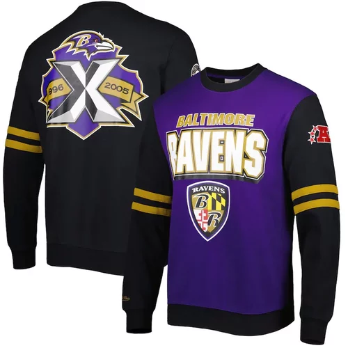 Mitchell And Ness muški Baltimore Ravens All Over Crew 2.0 pulover