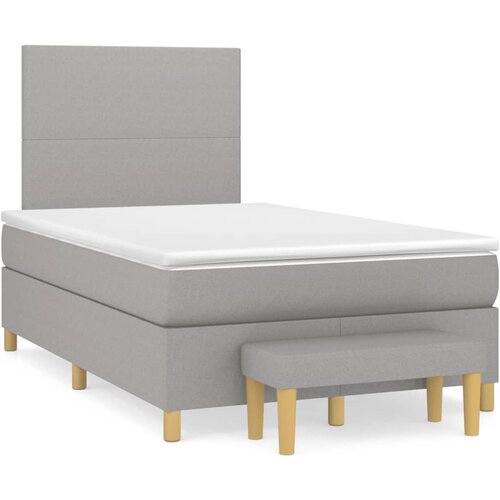 vidaXL Box spring postelja z vzmetnico svetlo siva 120x190 cm blago Cene