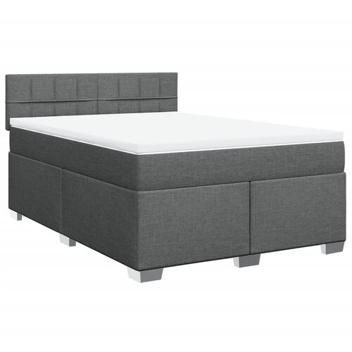 vidaXL Box spring postelja z vzmetnico temno siva 140x200 cm blago, (21304448) Cene