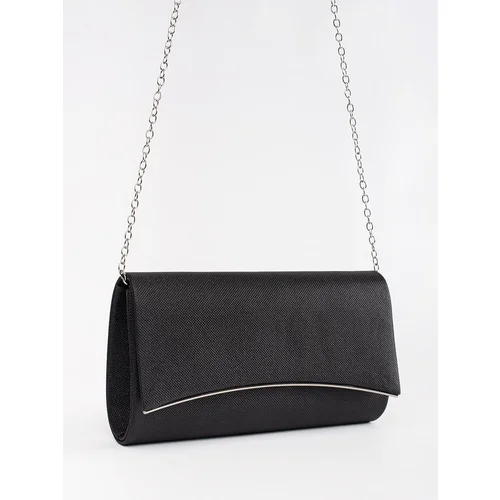 Shelvt Black classic clutch bag with detachable chain