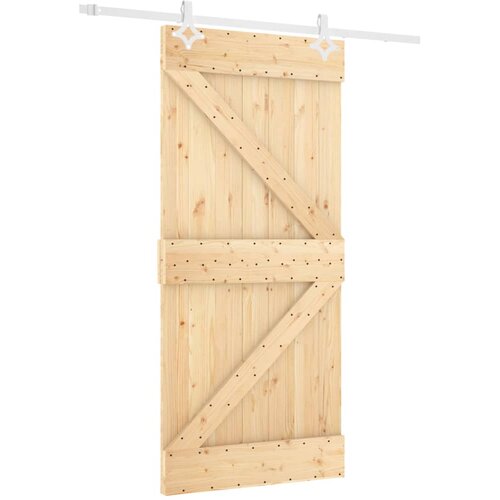 vidaXL Drsna vrata s kompletom vodil 90x210 cm trdna borovina, (20804584) Cene