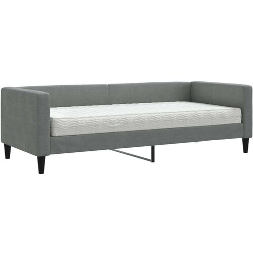 VidaXL dnevni krevet s madracem tamnosivi 80 x 200 cm od tkanine Slike