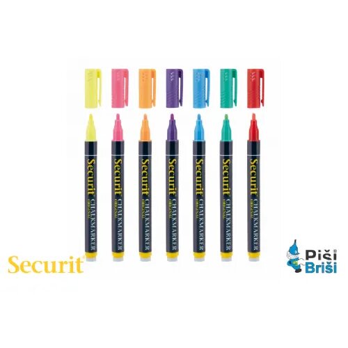 SECURIT Markerji s tekočo kredo &amp;reg;, 2 mm, 7 barv Slike