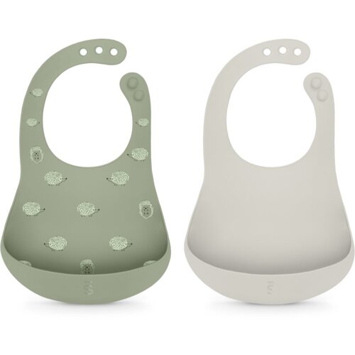 Suavinex Colour Essence Soft &amp;amp; Flexible Bib podbradnik 4 m+ Jungle Green 2 kom Slike