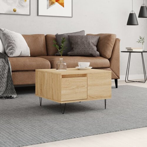  Stolić za kavu boja hrasta 55x55x36,5 cm konstruirano drvo Slike