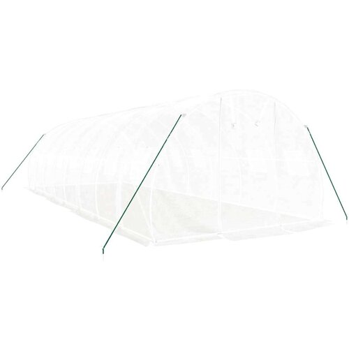  Staklenik s čeličnim okvirom bijeli 24 m&amp;sup2; 8 x 3 x 2 m Slike