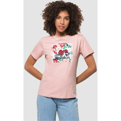 Jack Wolfskin ženska majica flower logo t w ženska majica  - roze Cene