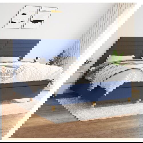 vidaXL Krevet s oprugama i madracem plavi 180x200 cm od tkanine Cijene
