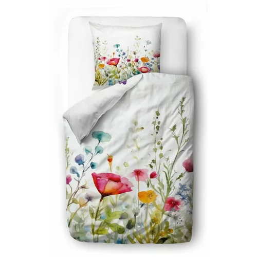 Butter Kings Posteljina za krevet za jednu osobu od pamučnog satena 140x200 cm Watercolour Flowers –