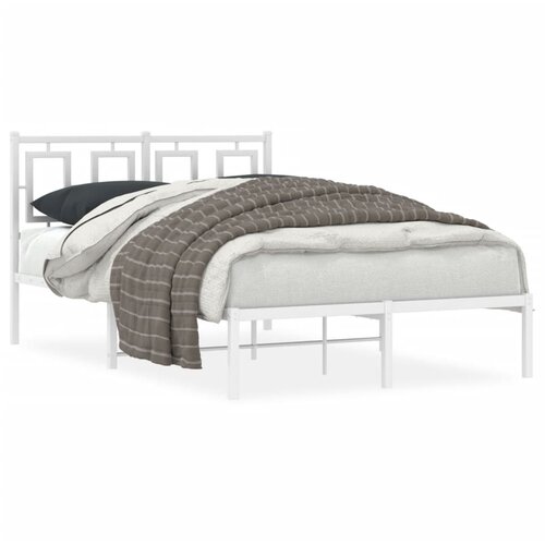 vidaXL Metalni okvir za krevet s uzglavljem bijeli 120 x 190 cm Cene