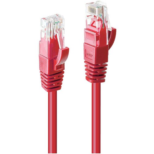 Lindy 48032 RJ45 omrežni kabel\, Patch kabel CAT 6 U/UTP 1.00 m rdeča 1 kos, (20419663) Cene