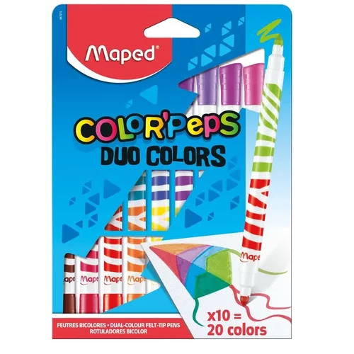 No Statovac Otroški flomastri Color'Peps Duo - 10 dvostranskih flomastrov