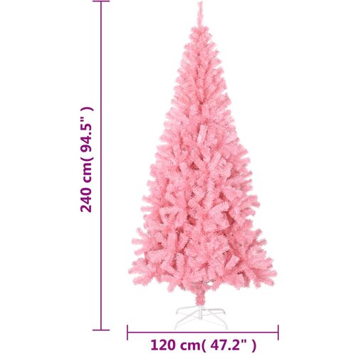  Umjetno božićno drvce sa stalkom ružičasto 240 cm PVC Slike