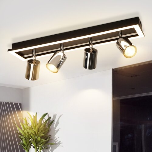 Nettlife LED stropni reflektor s 4 plameni: nastavljiv stropni reflektor GU10, kuhinjska svetilka, srebrn reflektor 18 W, (22116724) Cene