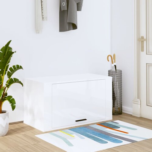 vidaXL Zidni ormarić za cipele sjajni bijeli 70 x 35 x 38 cm drveni Cijene