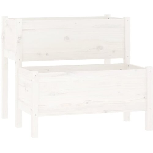 Maison Chic Visoka greda - Greda - Cvetlični Lonec bela 84,5x84x75 cm trdna borovina, (21789246) Cene