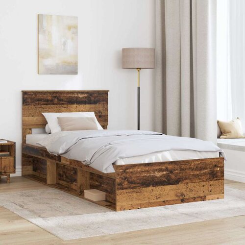  Okvir za krevet s uzglavljem Staro drvo 100 x 200 cm Slike