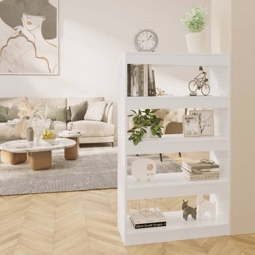 The Living Store Knjižna omara/pregrada visok sijaj bela 80x30x135 cm iverna pl. - Knjižna Omara, (21437030) Cene