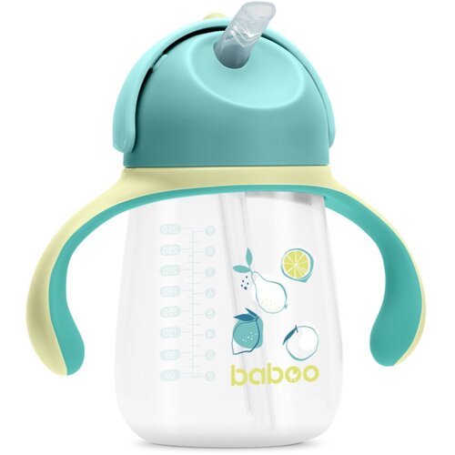 Baboo Cup with Silicone Straw skodelica s slamico Lagoon Fiesta 9m+ 260 ml Cene