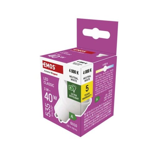  LED žarnica Classic MR16 A CLASS/ GU10 / 3 W (40 W) / 535 lm / Nevtralna bela Slike