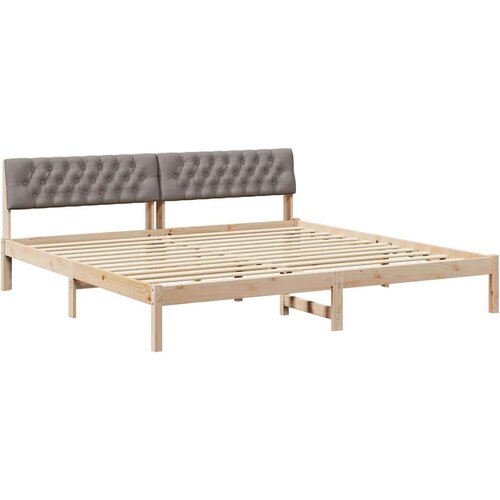  Okvir kreveta Smeđa i taupe 200 x 200 cm Masivna borovina Slike