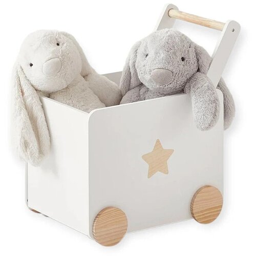 Kinder Home kutija za igracke sa tockicima drvena bela ( JVTR-3330 ) Slike