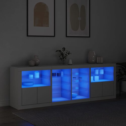 The Living Store Komoda z LED diodami bela 202x37x67 cm - Komoda, (21837442) Cene