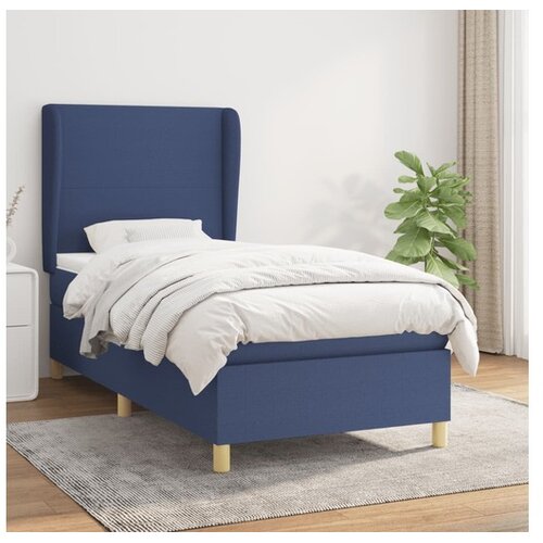  Box spring postelja z vzmetnico modra 100x200 cm blago Cene