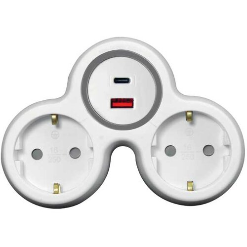  Razdjelnik 2-struki s USB punjačem A+C Cene
