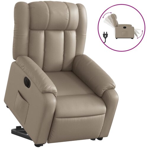 VidaXL Električni naslonjač na podizanje umjetna koža boja cappuccina Slike
