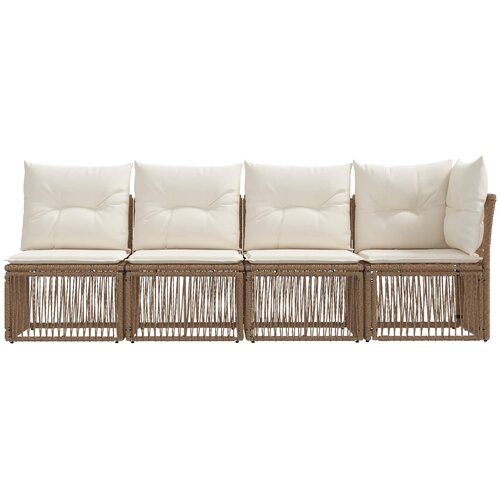 SOFA za 4 osobe s lijevom rukom 4 pcs 4-Broj sjedala Bež Slike