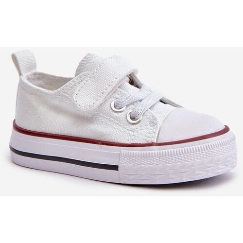 Kesi Children&amp;#039;s canvas sneakers with Velcro white Daloma Slike