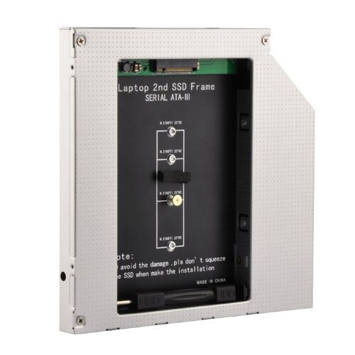 SSD M.2 Caddy mobile za notebook univerzalni 9,5mm, GEMBIRD, A-SATA95M2-01 Slike