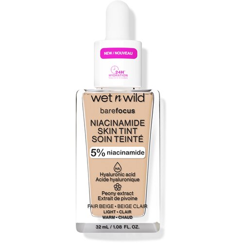 Wet'n wild bare focus niacinamide skin tint tonirani serum fair beige light 32ml Cene