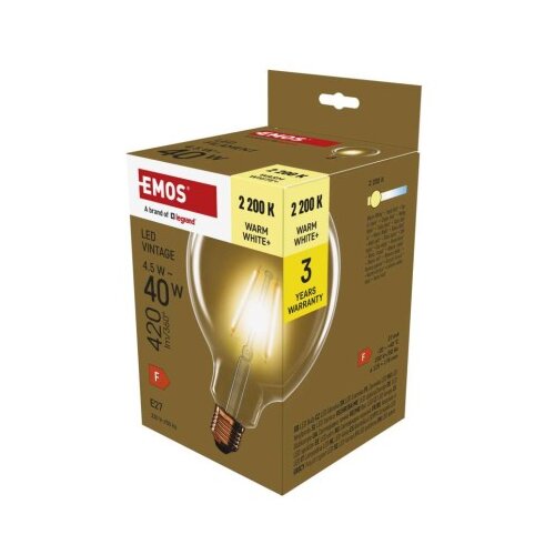  LED žarnica Vintage G125 / E27 / 4,5 W (40 W) / 420 lm / Toplo bel Cene
