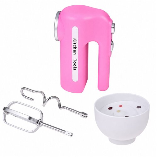 KITCHEN Set Waffle Maker Mixer Interchangeable Tips Lights Sounds Pink Slike