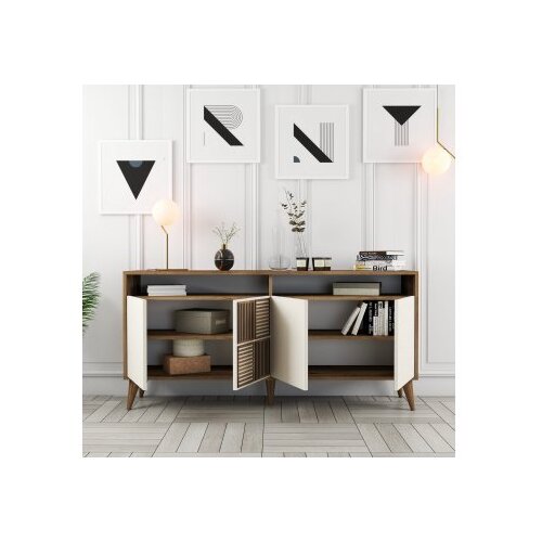 Hanah home komoda milan 160 walnut cream Slike