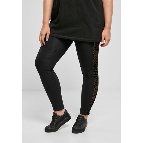 Urban Classics Women's Leggings Flock Lace Stripe - Black Slike