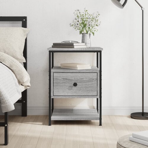 VidaXL Nočna omarica siva sonoma 40x42x56 cm inženirski les Slike