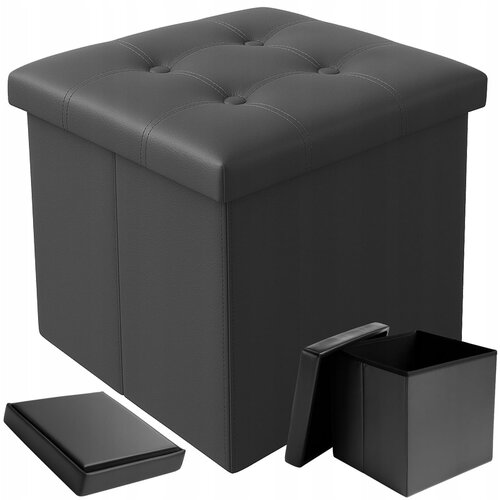 Ruhhy Zložljiv usnjen tabure skrinja 39L do 100kg siv, (5000019722) Slike
