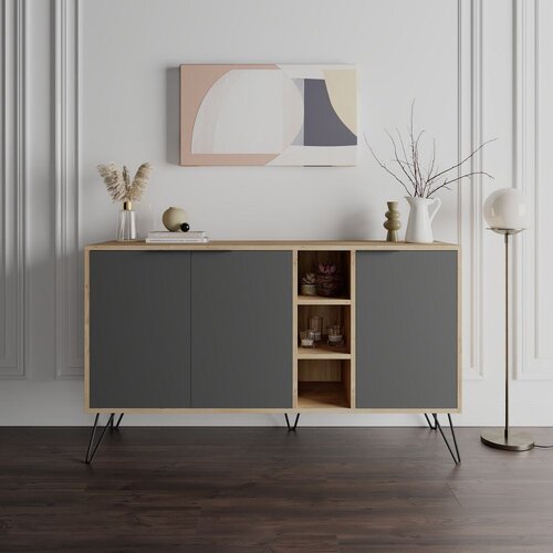 Woody Fashion Clara Console - Oak, Anthracite konzolna miza, (20783255) Slike
