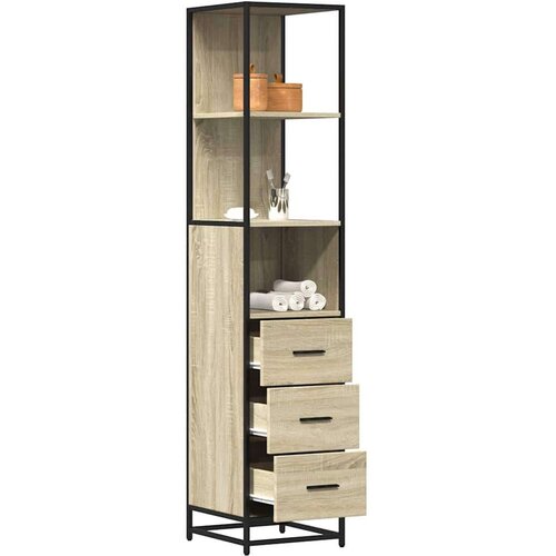 vidaXL Kopalniška omarica sonoma hrast 35x37,5x166 cm inženirski les Cene