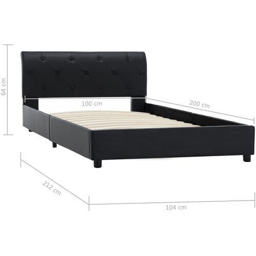  Okvir za krevet od umjetne kože crni 100 x 200 cm Slike