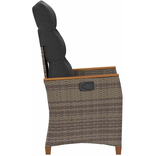 Ležaljka u vrtu Siva i tamno siva 64 x 57,5 x 112 cm poliratan Slike