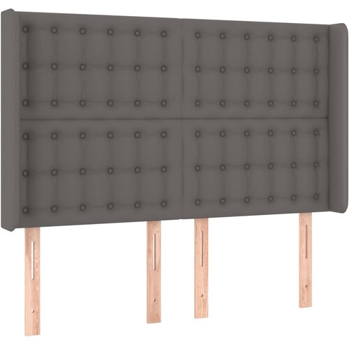  Uzglavlje s u&amp;scaron;ima sivo 147x16x118/128 cm od umjetne kože Slike